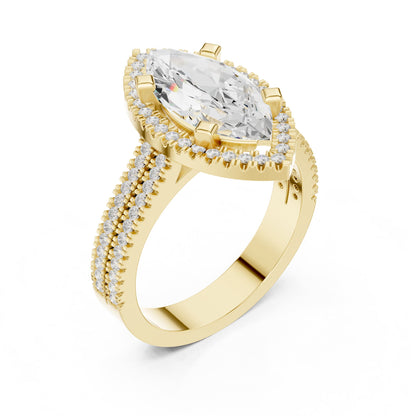 Marquise Halo Lab Grown Diamond Engagement Ring