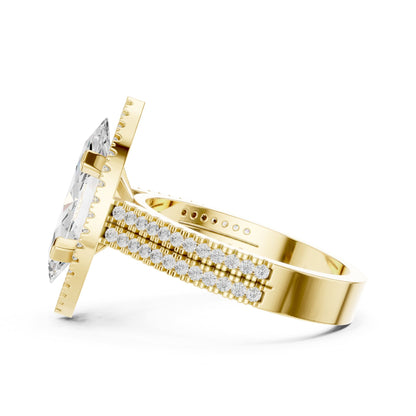 Marquise Halo Lab Grown Diamond Engagement Ring