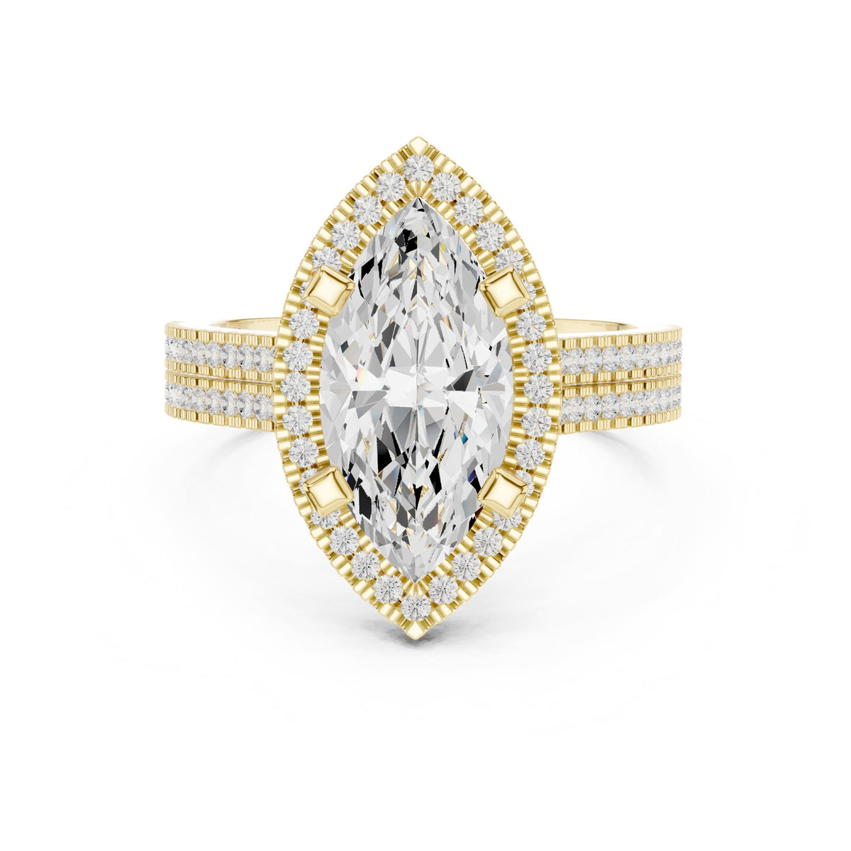Marquise Halo Lab Grown Diamond Engagement Ring