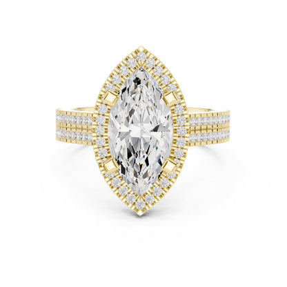 Marquise Halo Lab Grown Diamond Engagement Ring