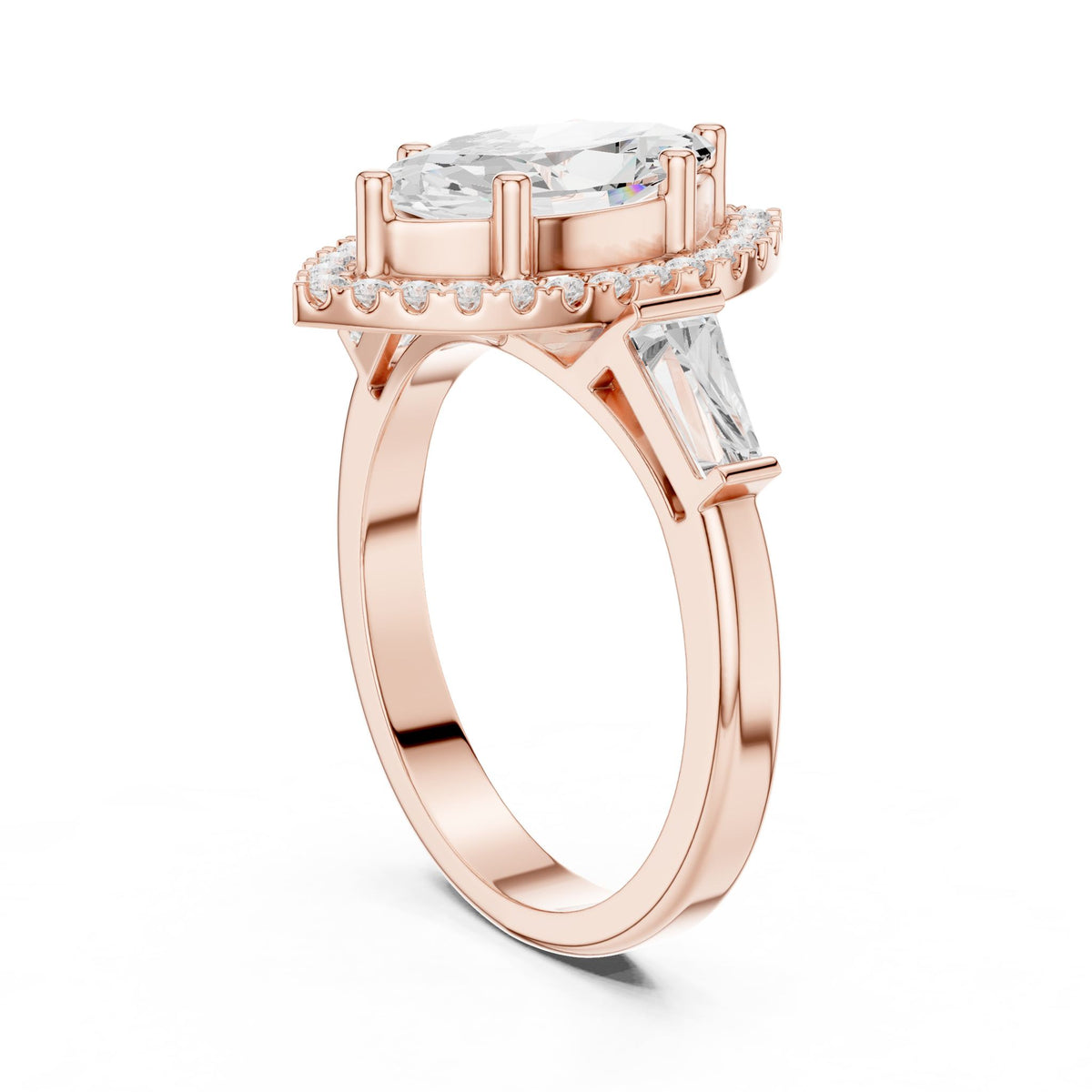 Marquise Halo Lab Grown Diamond Engagement Ring