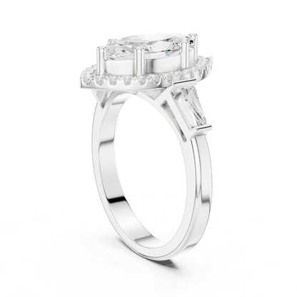 Marquise Halo Lab Grown Diamond Engagement Ring