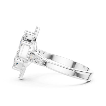 Marquise Halo Lab Grown Diamond Engagement Ring
