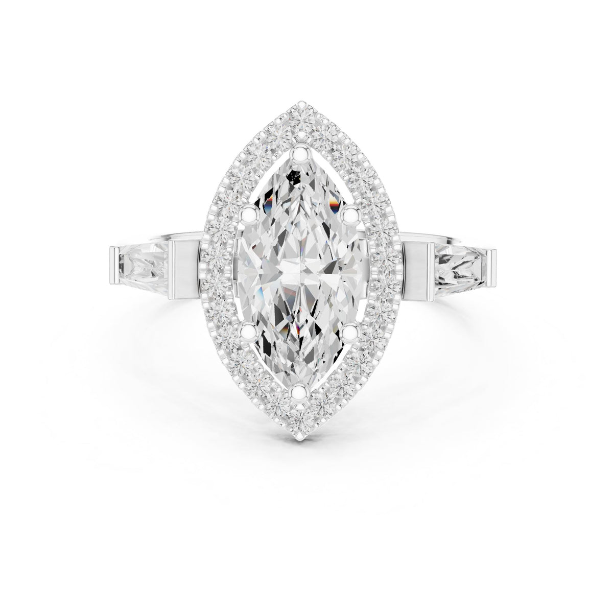 Marquise Halo Lab Grown Diamond Engagement Ring