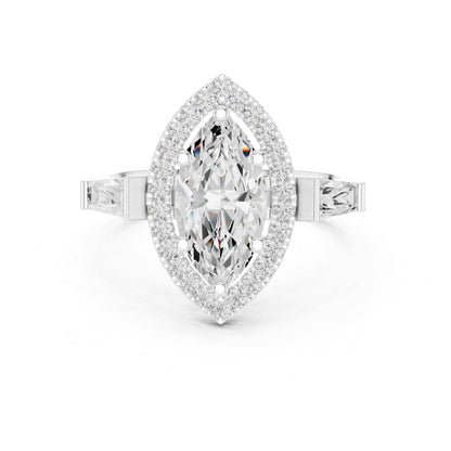 Marquise Halo Lab Grown Diamond Engagement Ring