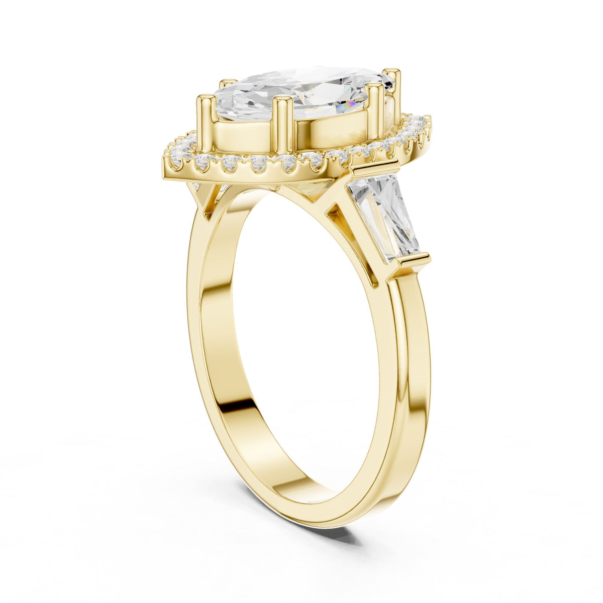 Marquise Halo Lab Grown Diamond Engagement Ring