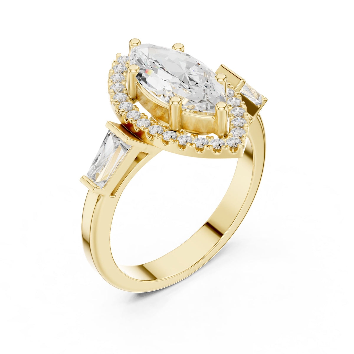 Marquise Halo Lab Grown Diamond Engagement Ring