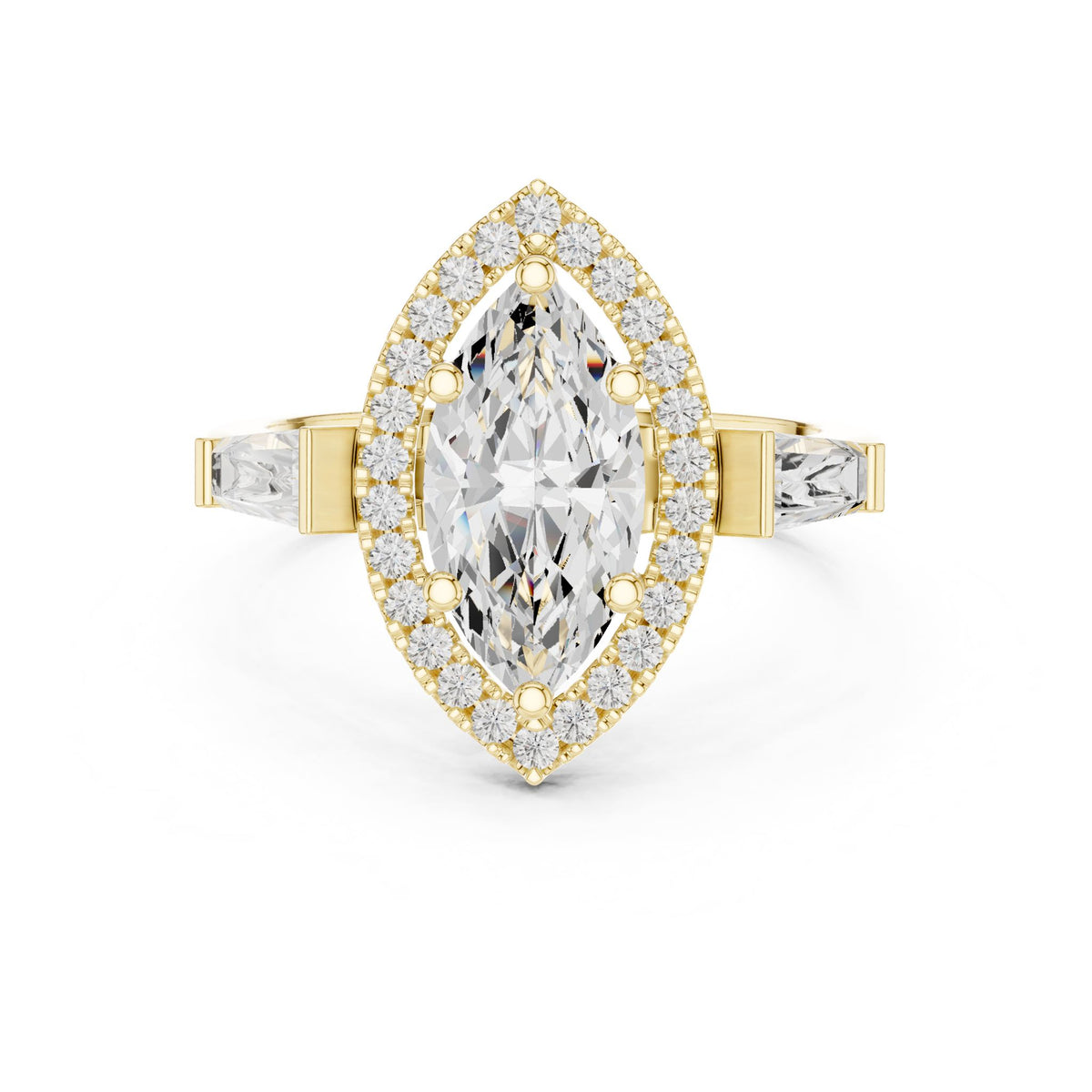Marquise Halo Lab Grown Diamond Engagement Ring