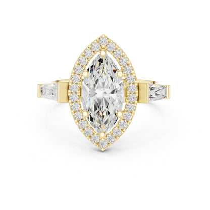 Marquise Halo Lab Grown Diamond Engagement Ring