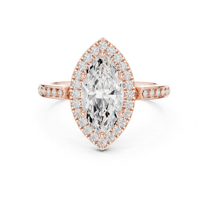 Marquise Halo Lab Grown Diamond Engagement Ring