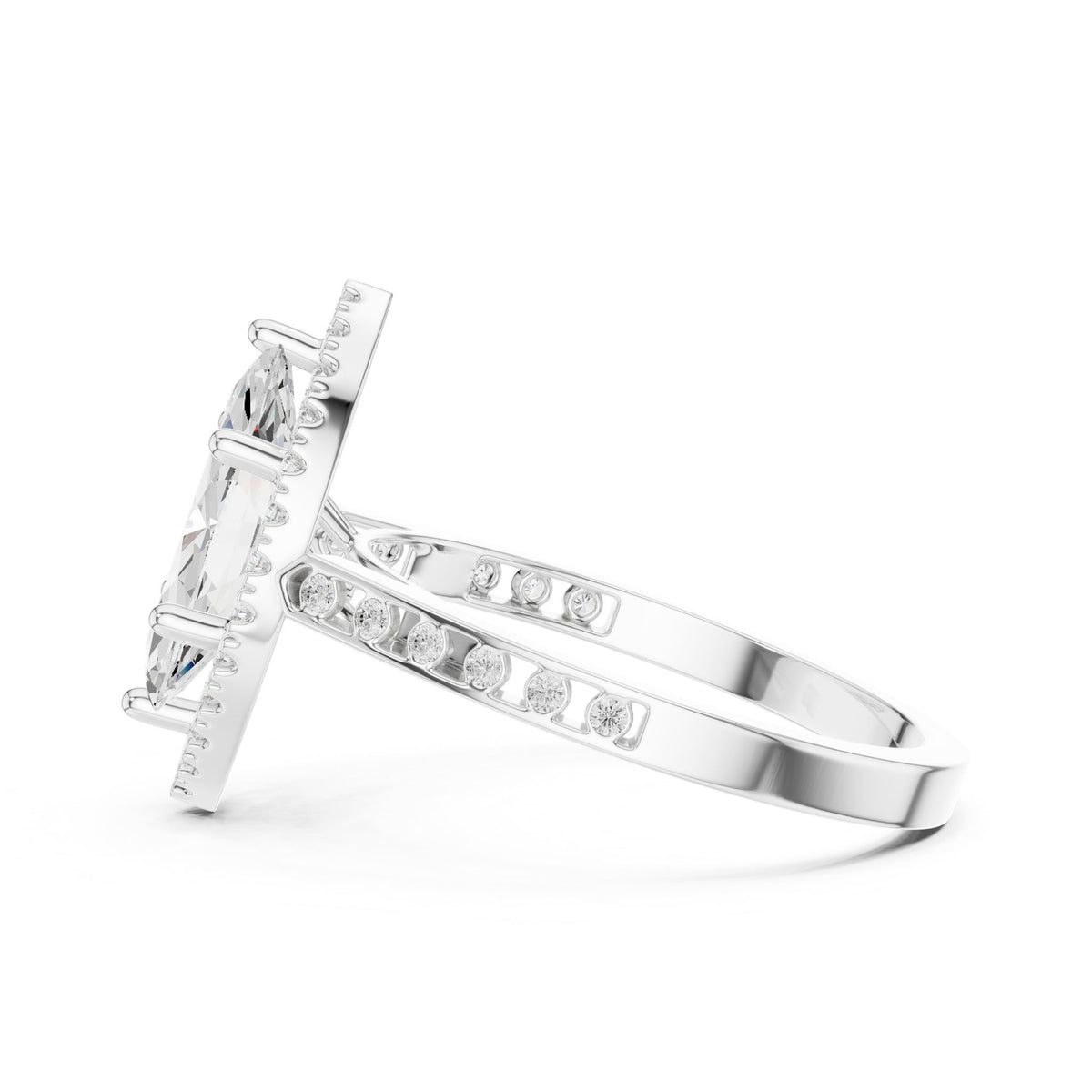 Marquise Halo Lab Grown Diamond Engagement Ring