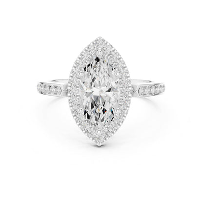 Marquise Halo Lab Grown Diamond Engagement Ring