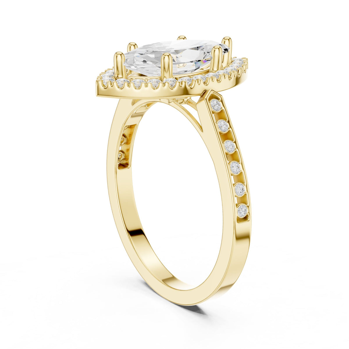 Marquise Halo Lab Grown Diamond Engagement Ring