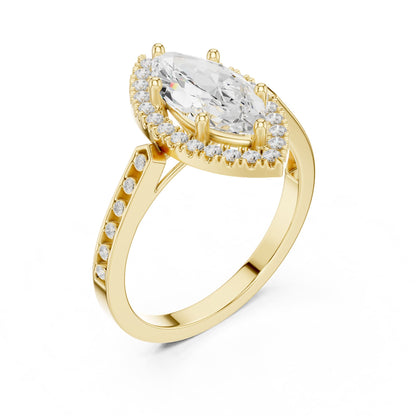 Marquise Halo Lab Grown Diamond Engagement Ring