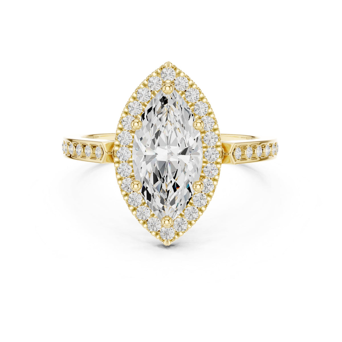 Marquise Halo Lab Grown Diamond Engagement Ring