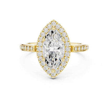 Marquise Halo Lab Grown Diamond Engagement Ring