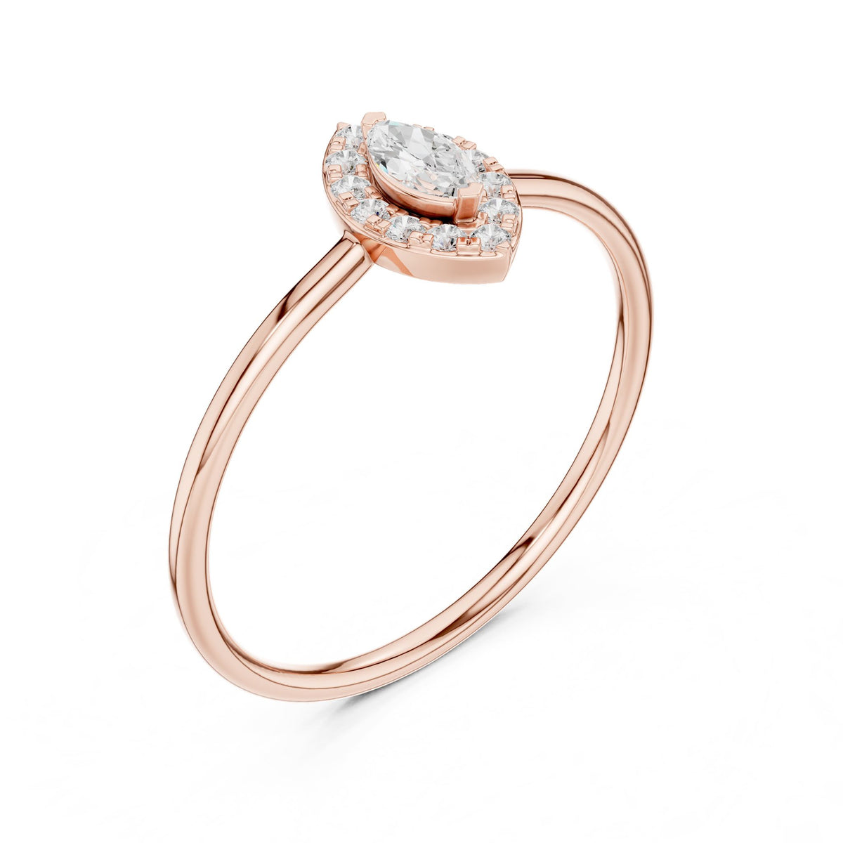 Marquise Halo Lab Grown Diamond Engagement Ring