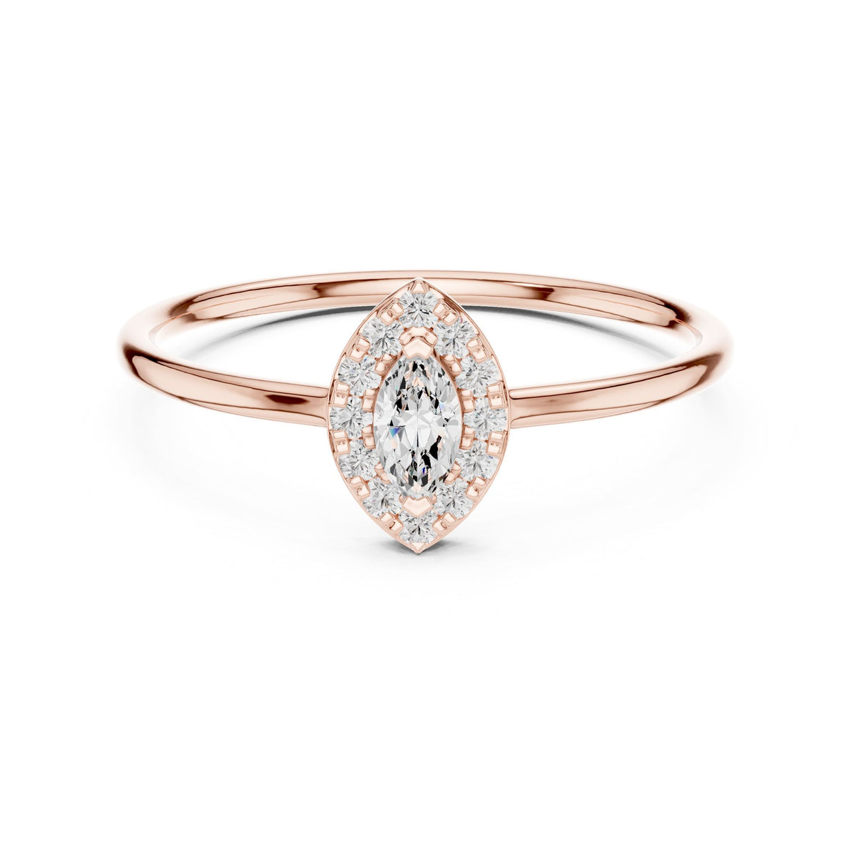 Marquise Halo Lab Grown Diamond Engagement Ring