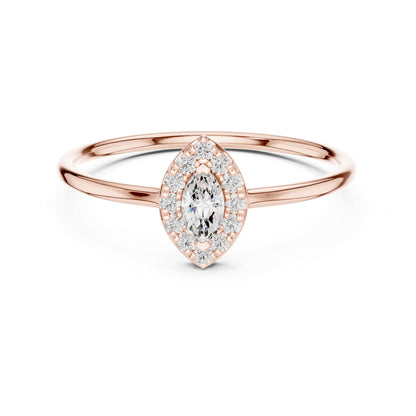 Marquise Halo Lab Grown Diamond Engagement Ring