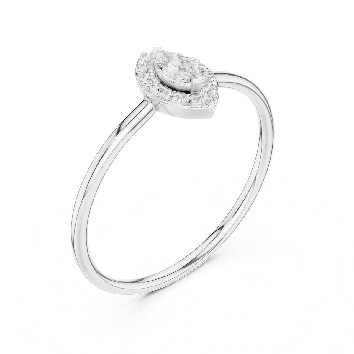 Marquise Halo Lab Grown Diamond Engagement Ring