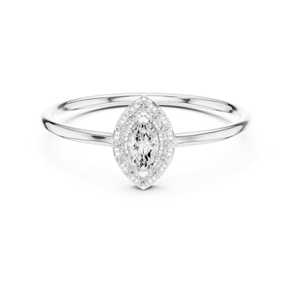 Marquise Halo Lab Grown Diamond Engagement Ring