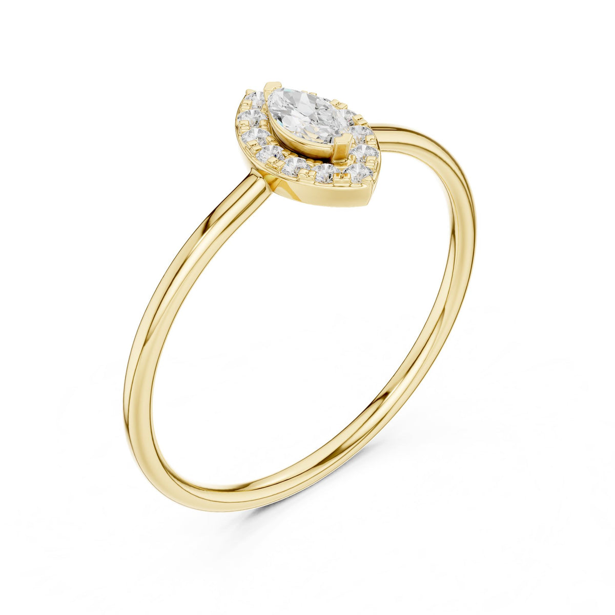 Marquise Halo Lab Grown Diamond Engagement Ring