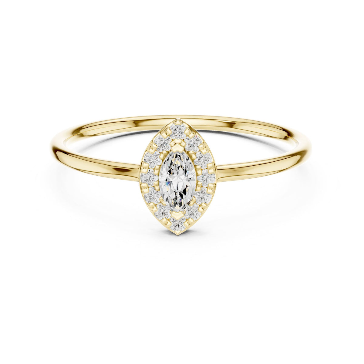 Marquise Halo Lab Grown Diamond Engagement Ring