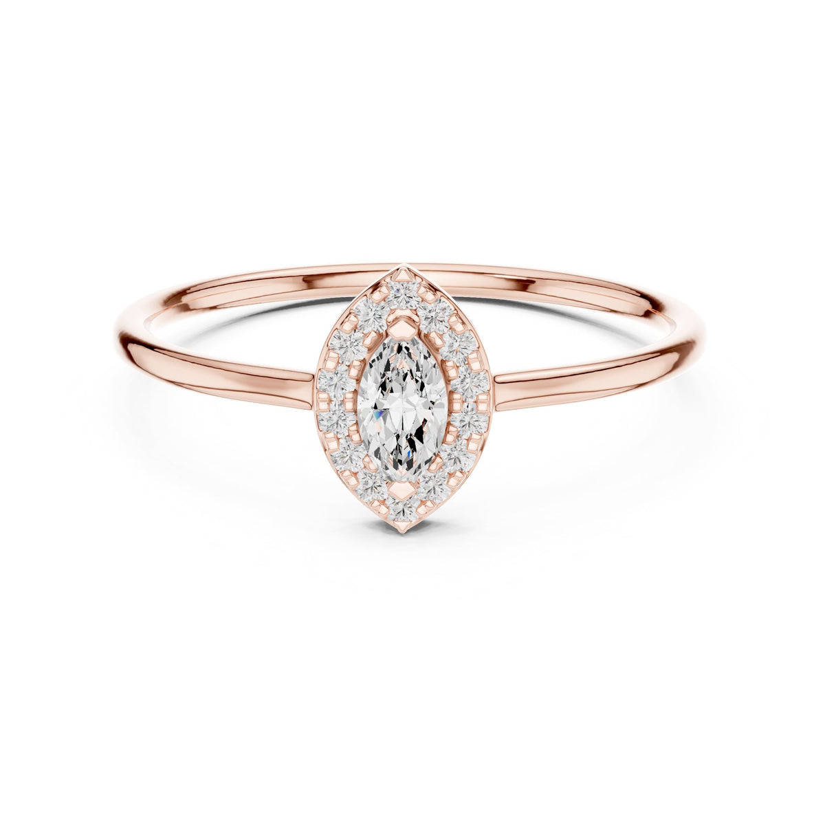 Marquise Halo Lab Grown Diamond Engagement Ring