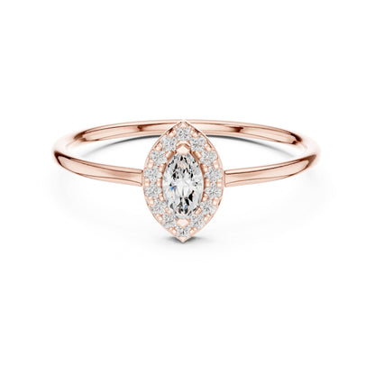 Marquise Halo Lab Grown Diamond Engagement Ring