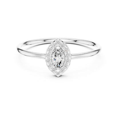 Marquise Halo Lab Grown Diamond Engagement Ring