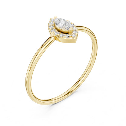 Marquise Halo Lab Grown Diamond Engagement Ring