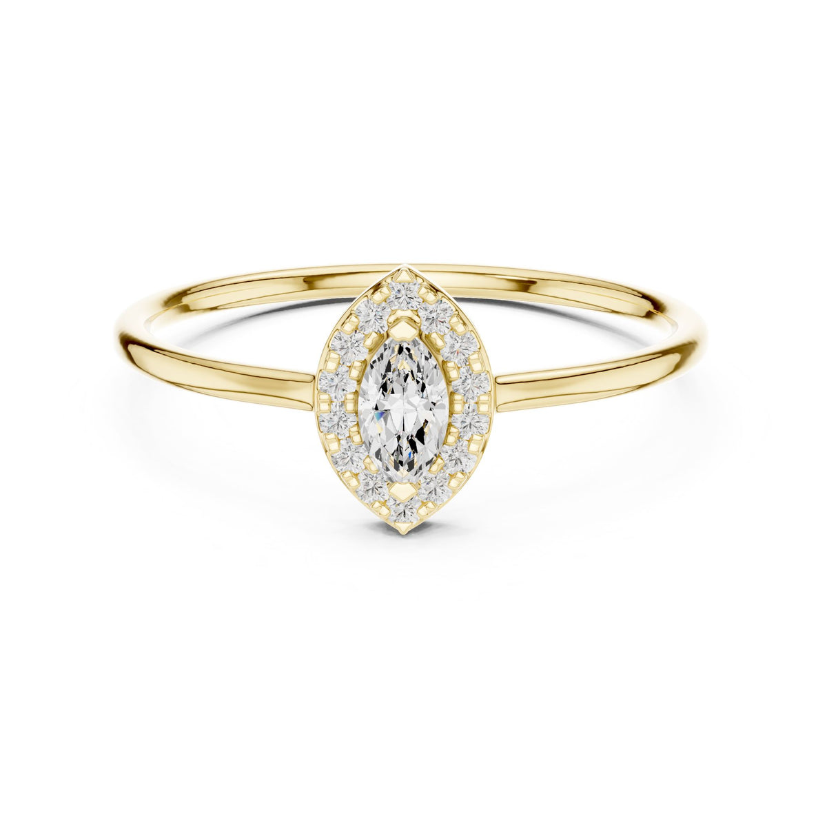 Marquise Halo Lab Grown Diamond Engagement Ring