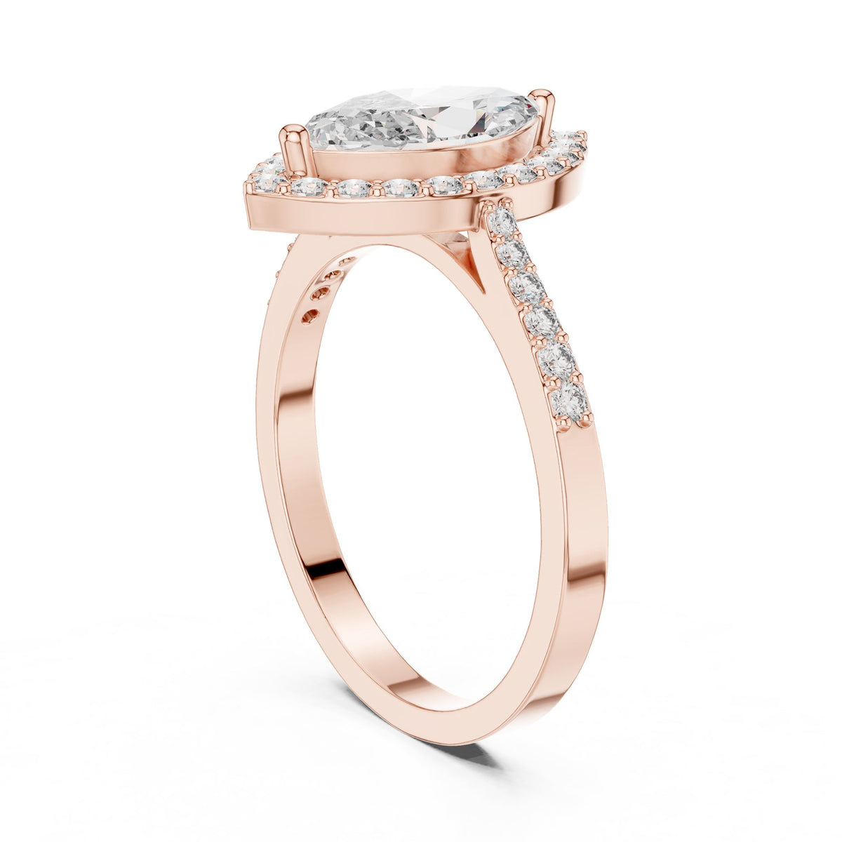 Marquise Halo Lab Grown Diamond Engagement Ring
