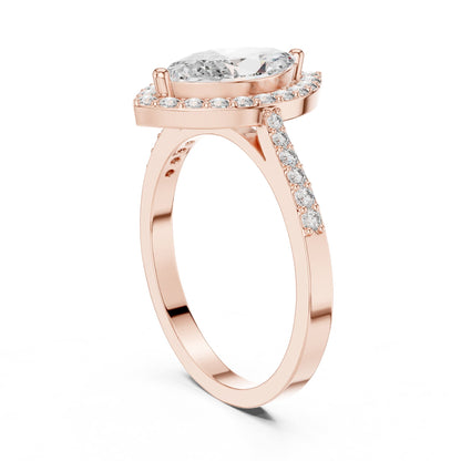 Marquise Halo Lab Grown Diamond Engagement Ring