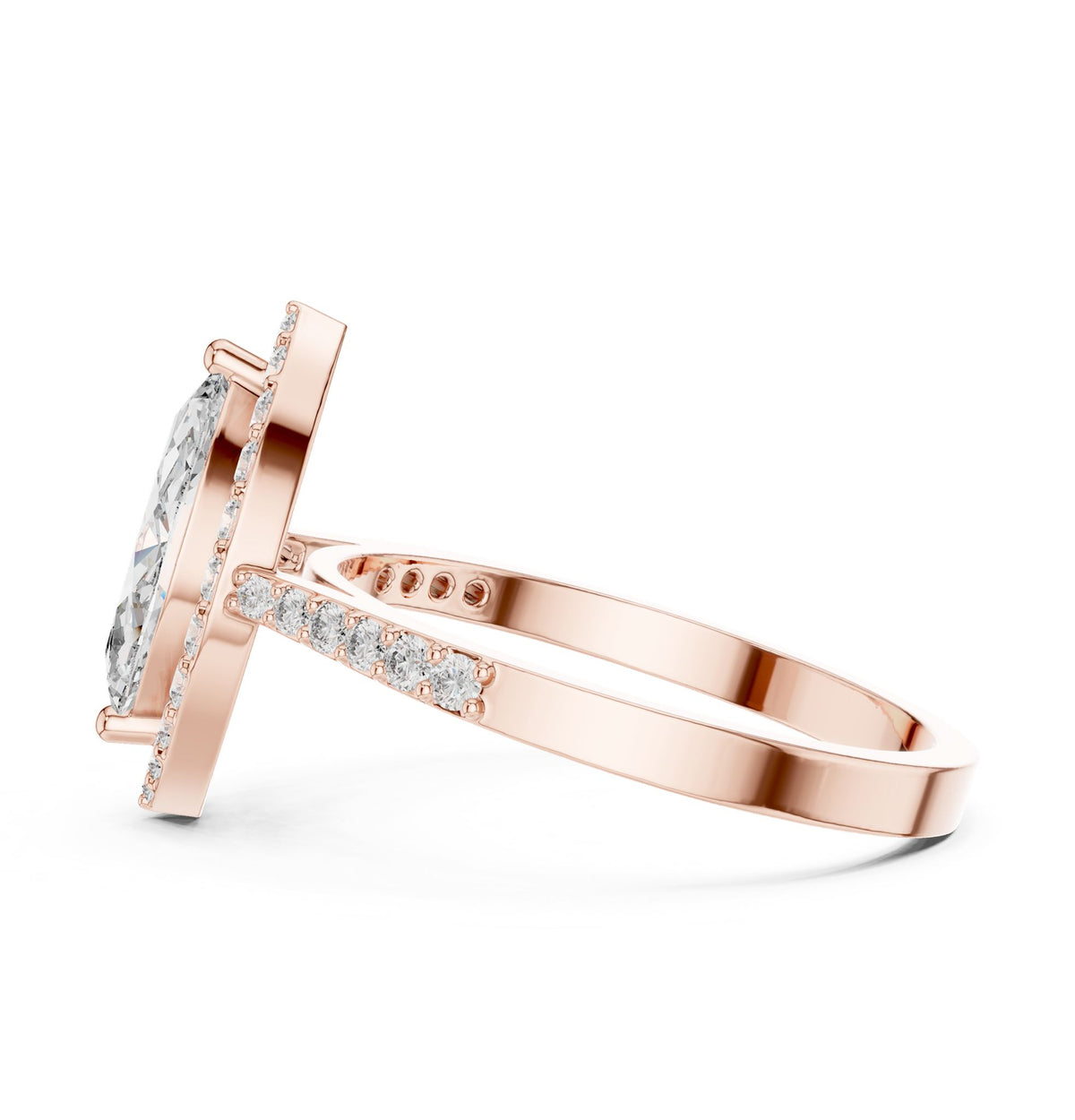 Marquise Halo Lab Grown Diamond Engagement Ring