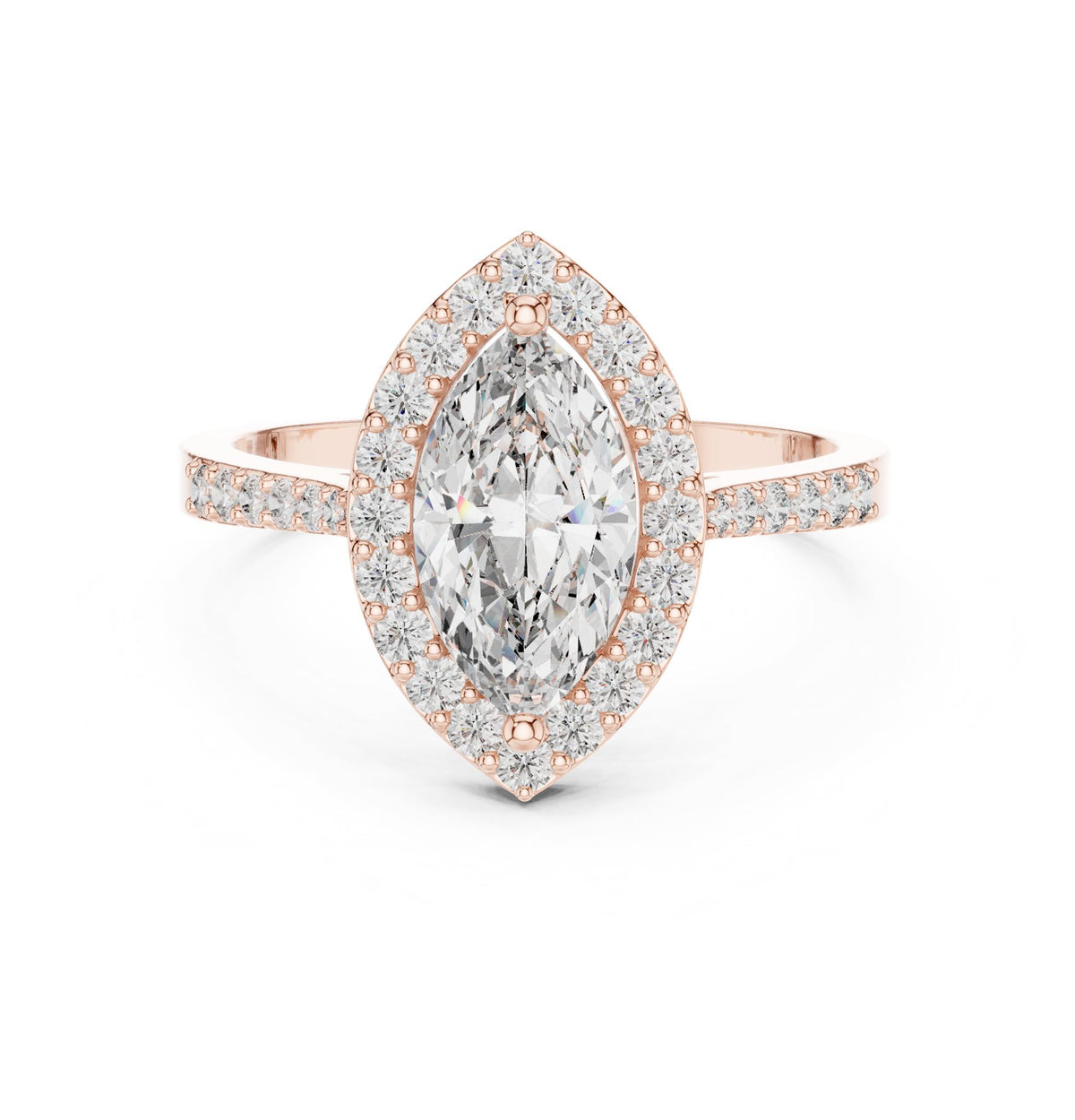 Marquise Halo Lab Grown Diamond Engagement Ring