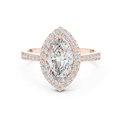 Marquise Halo Lab Grown Diamond Engagement Ring