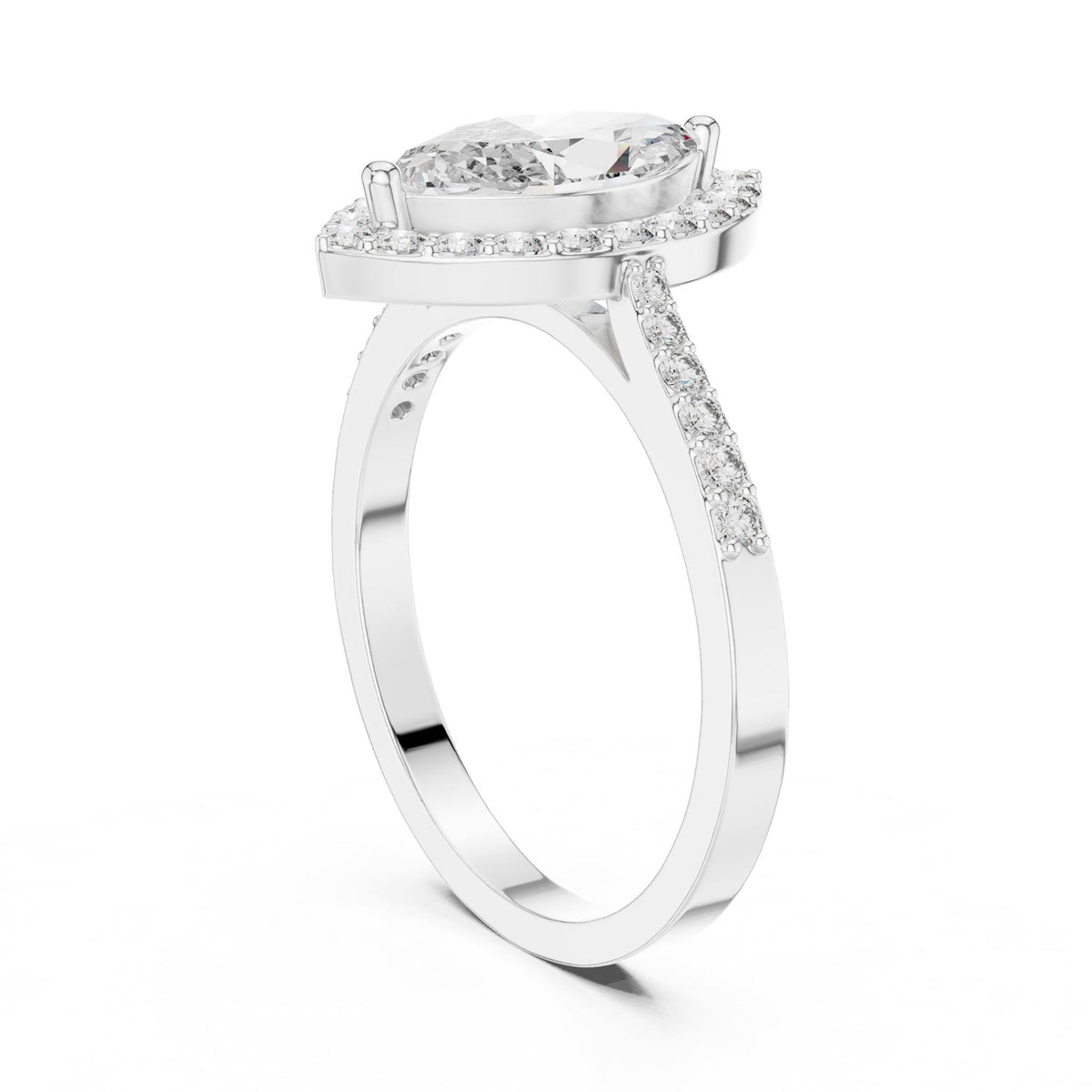 Marquise Halo Lab Grown Diamond Engagement Ring