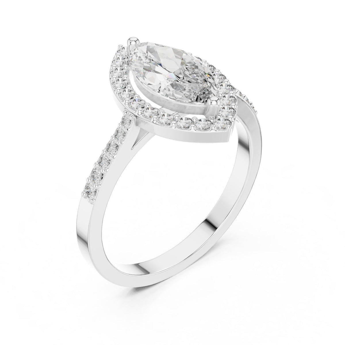 Marquise Halo Lab Grown Diamond Engagement Ring