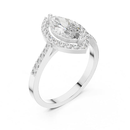 Marquise Halo Lab Grown Diamond Engagement Ring
