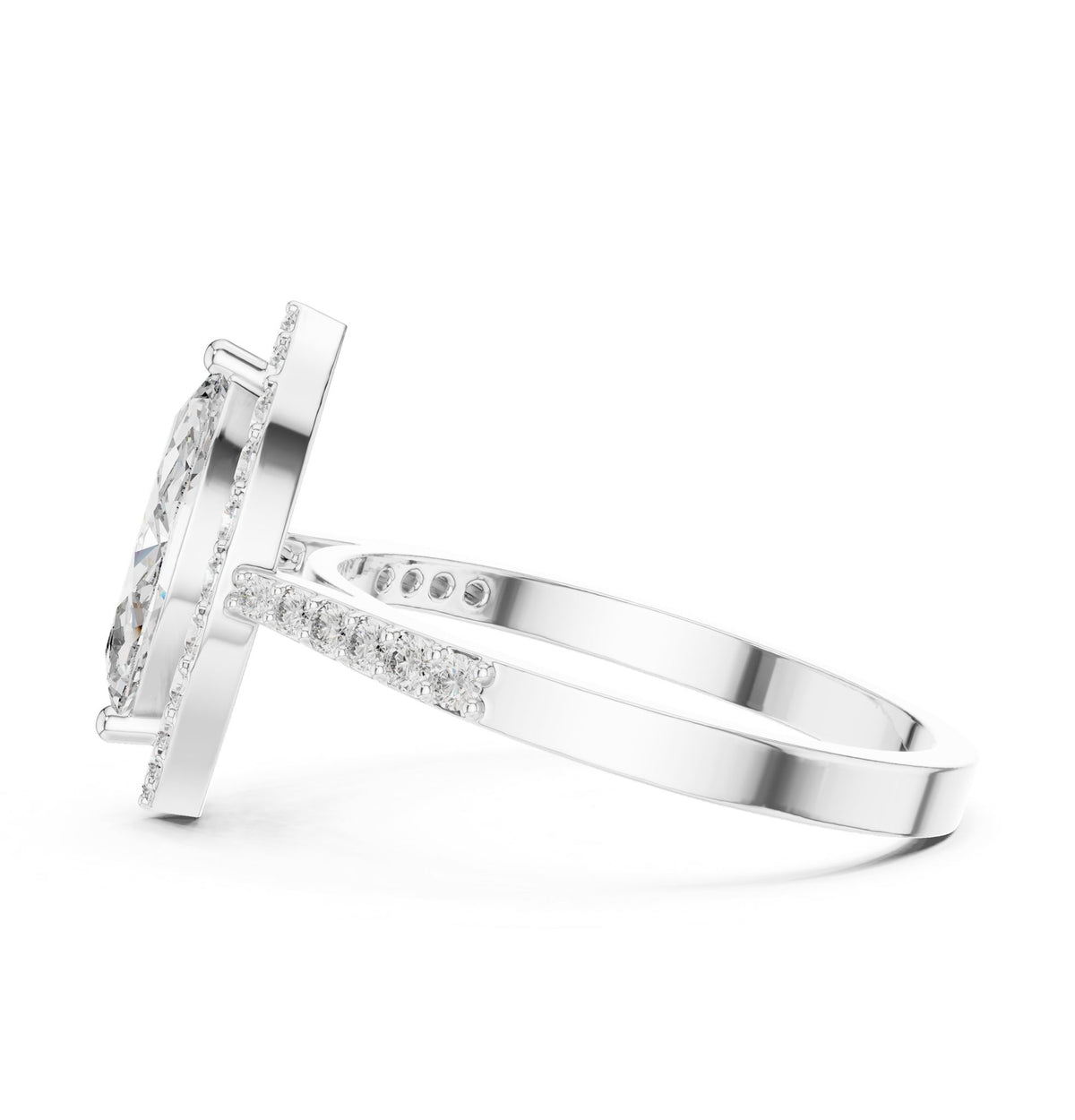 Marquise Halo Lab Grown Diamond Engagement Ring