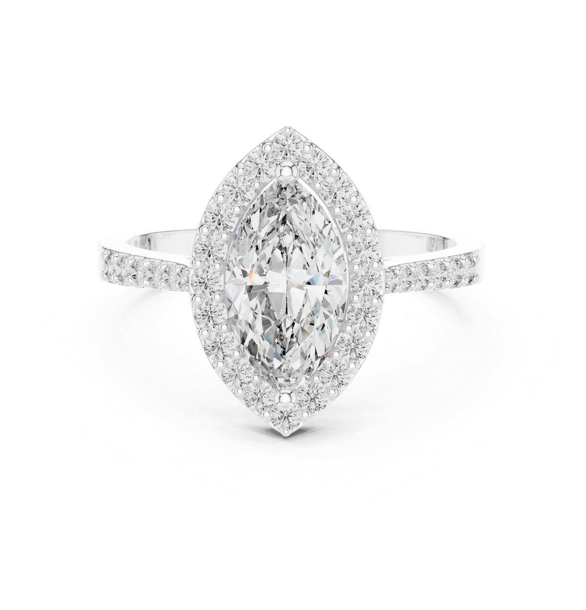 Marquise Halo Lab Grown Diamond Engagement Ring