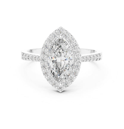Marquise Halo Lab Grown Diamond Engagement Ring