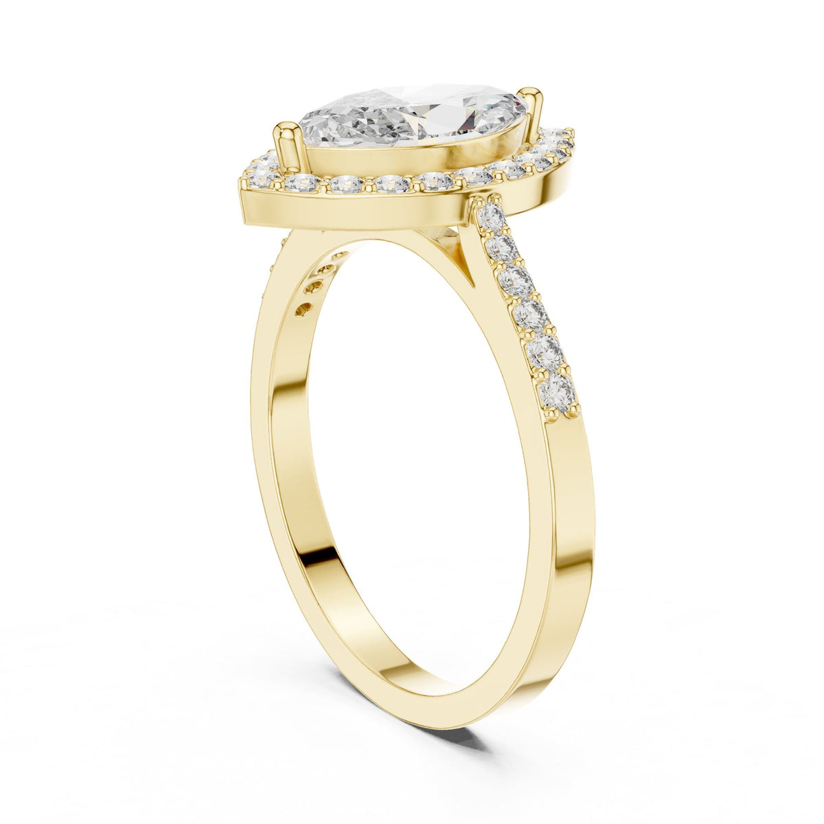 Marquise Halo Lab Grown Diamond Engagement Ring