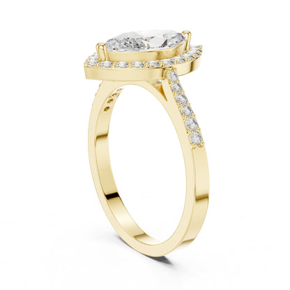 Marquise Halo Lab Grown Diamond Engagement Ring