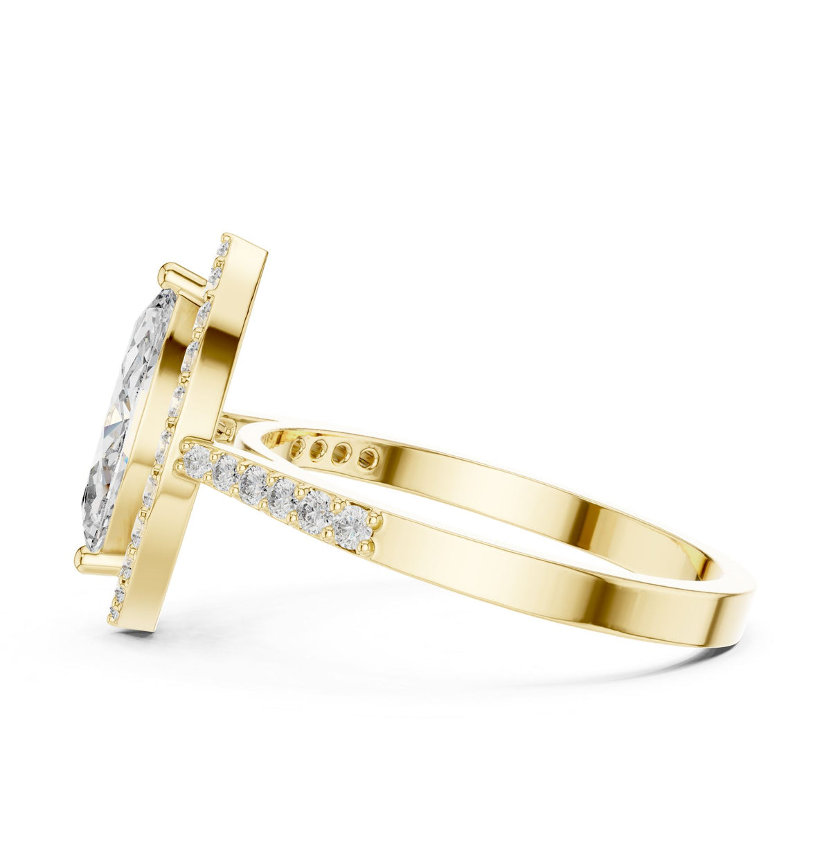 Marquise Halo Lab Grown Diamond Engagement Ring