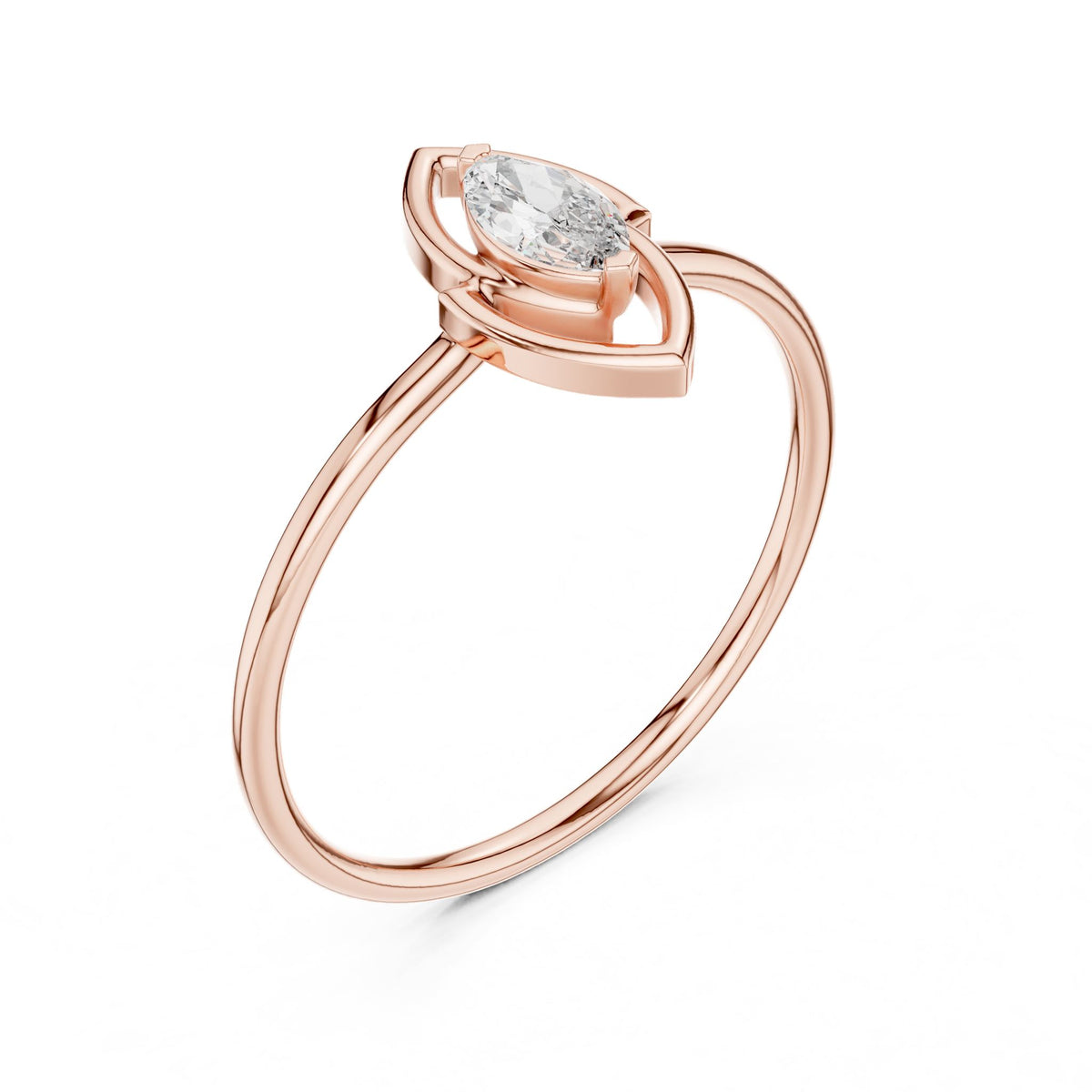 Marquise Halo Lab Grown Diamond Engagement Ring