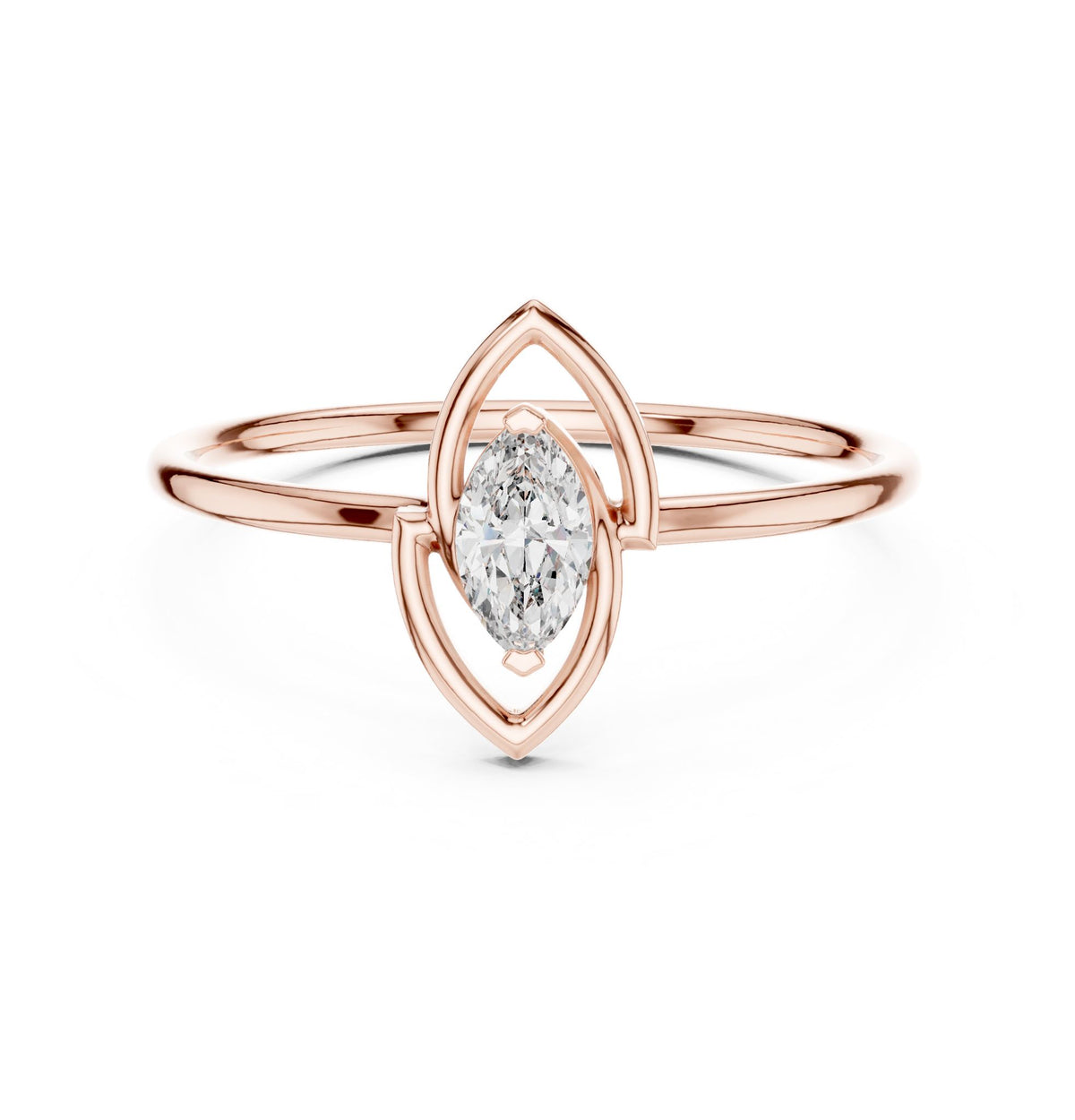 Marquise Halo Lab Grown Diamond Engagement Ring