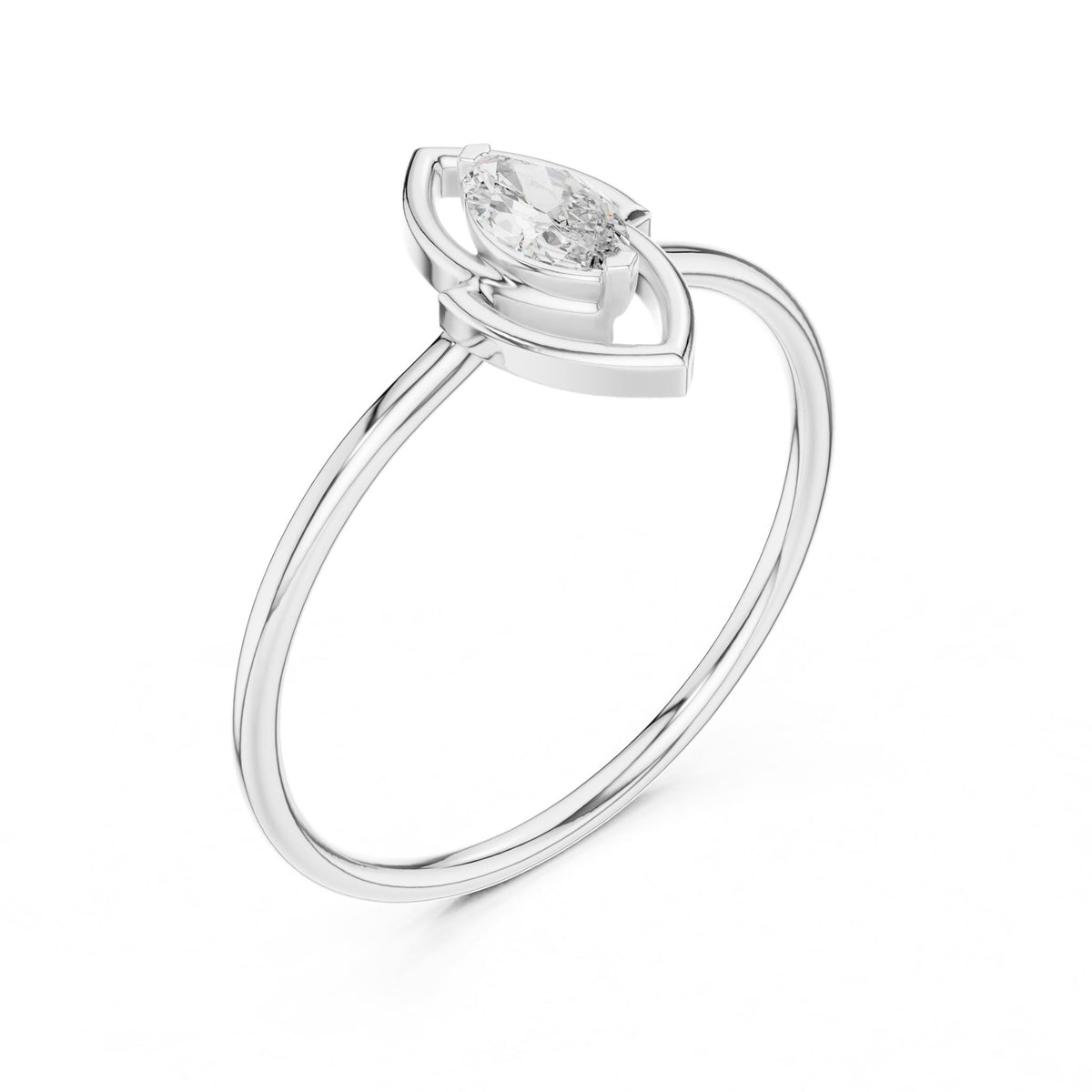 Marquise Halo Lab Grown Diamond Engagement Ring