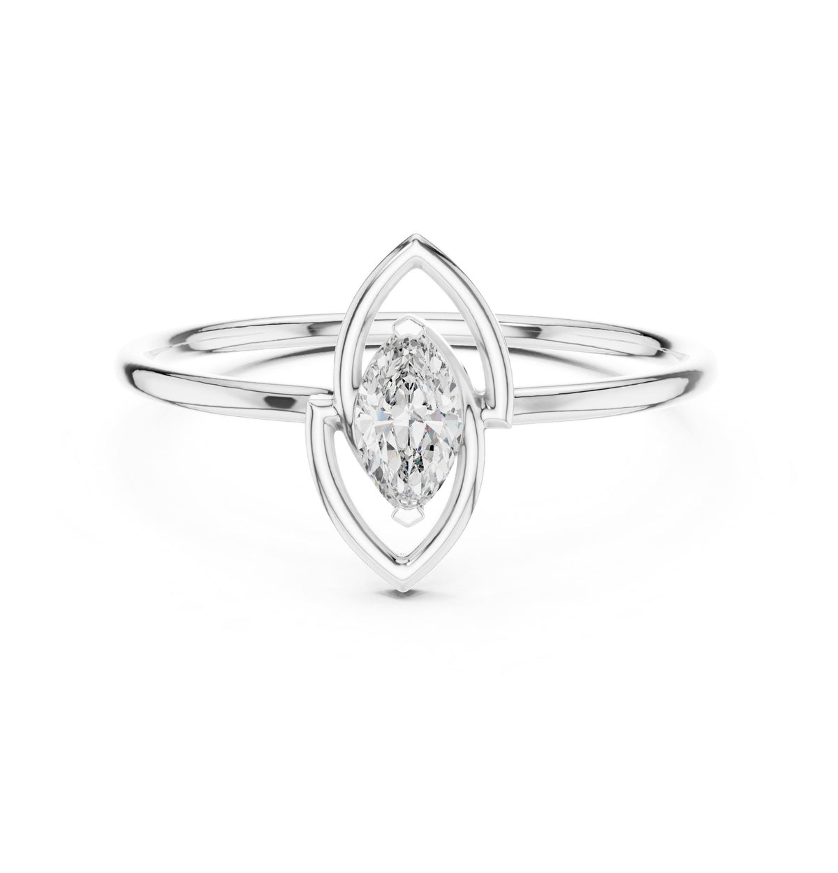 Marquise Halo Lab Grown Diamond Engagement Ring
